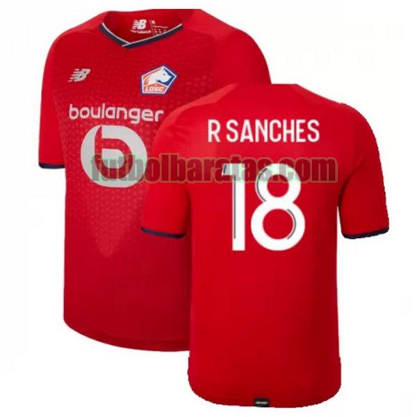 camiseta r sanches 18 lille osc 2021 2022 rojo primera