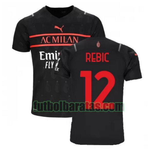 camiseta rebic 12 ac milan 2021 2022 negro tercera