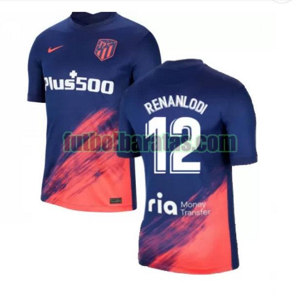 camiseta renan lodi 12 atletico madrid 2021 2022 azul negro segunda