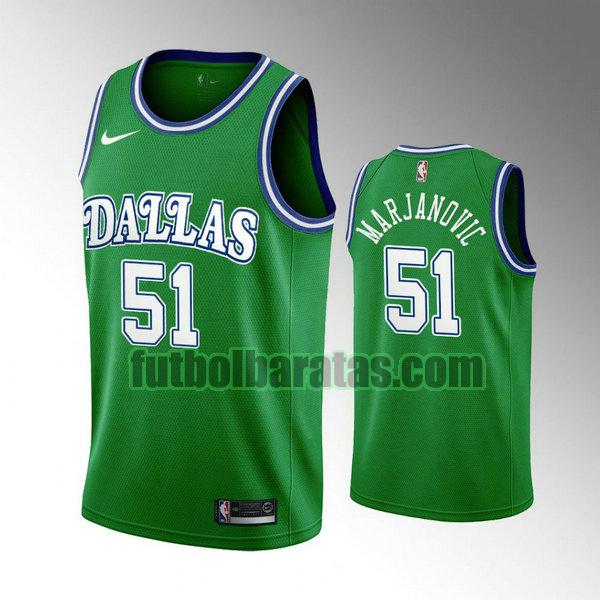 camiseta retro boban marjanovic 51 dallas mavericks verde hombre