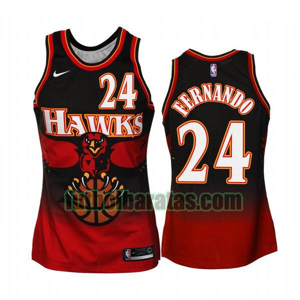 camiseta retro bruno fernando 24 atlanta hawks negro hombro