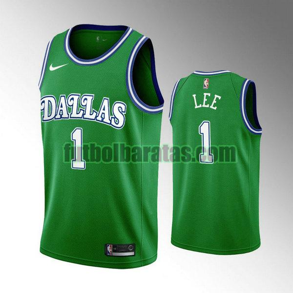 camiseta retro courtney lee 1 dallas mavericks verde hombre