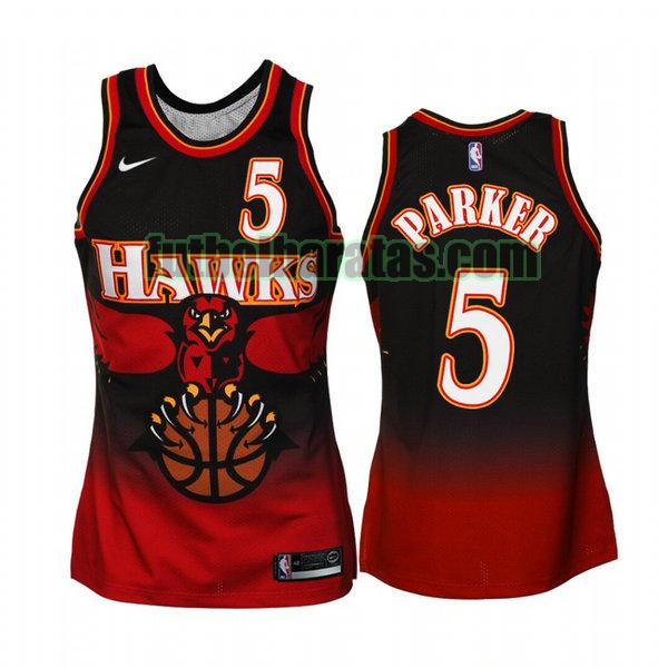 camiseta retro jabari parker 5 atlanta hawks negro hombro