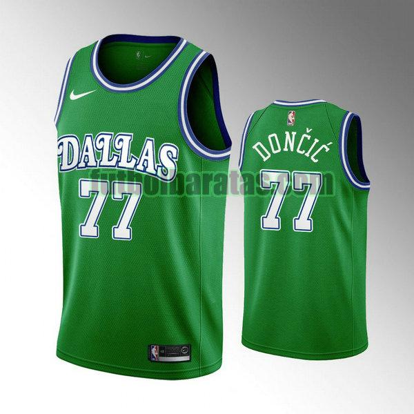 camiseta retro luka doncic 77 dallas mavericks verde hombre