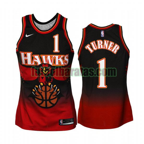 camiseta retro turner 1 atlanta hawks negro hombro