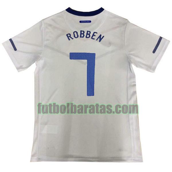 camiseta robben 7 países bajos 2010 blanco segunda