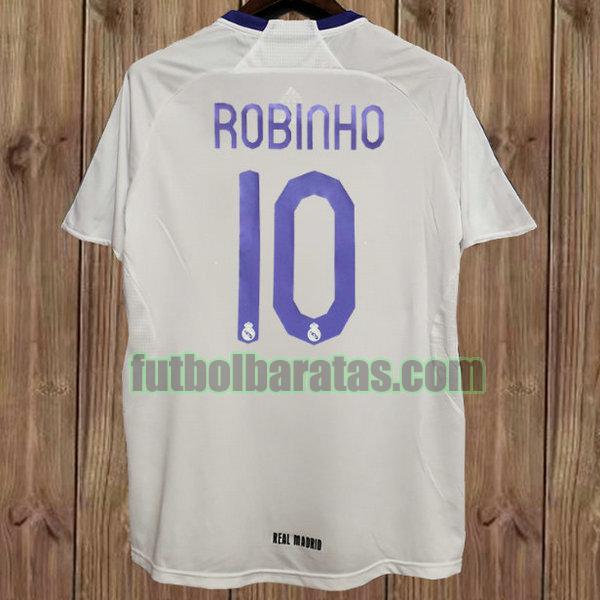 camiseta robinho 10 real madrid 2007-2008 blanco primera