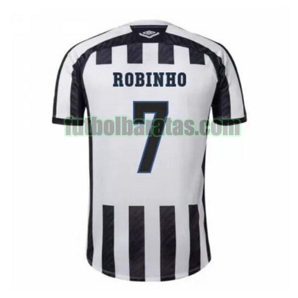 camiseta robinho 7 santos fc 2020-2021 negro blanco segunda