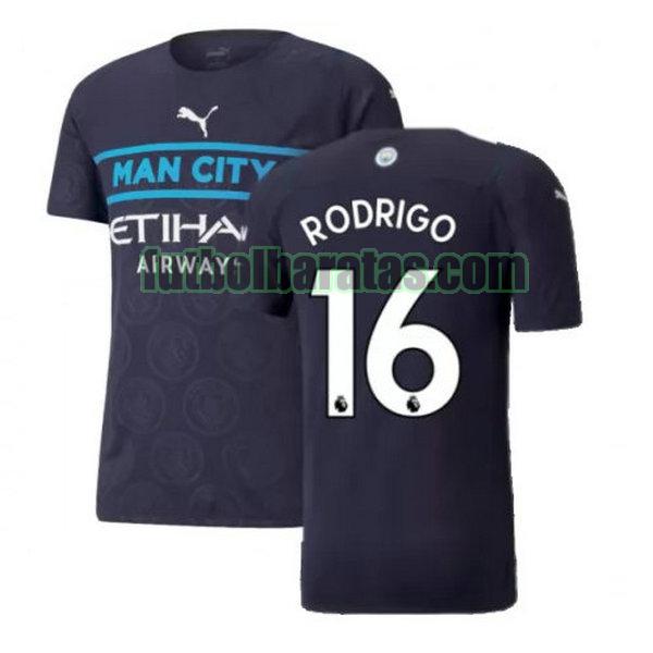 camiseta rodrigo 16 manchester city 2021 2022 negro tercera