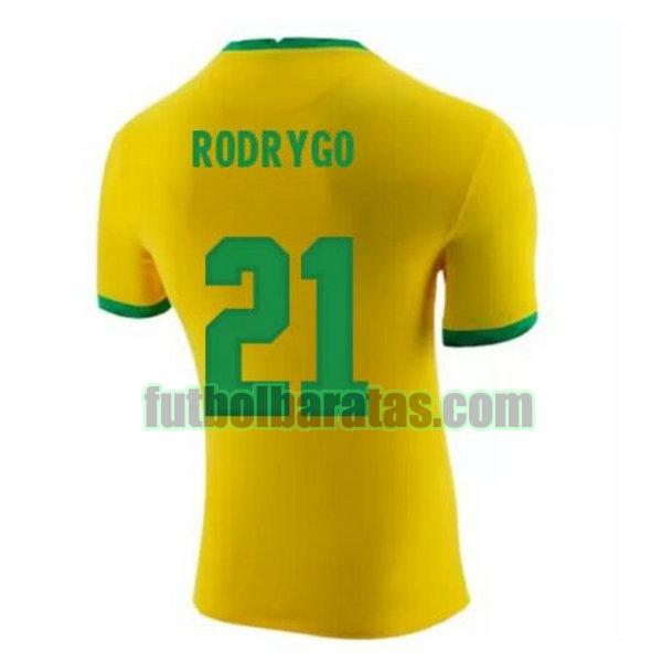 camiseta rodrygo 21 brasil 2020-2021 amarillo primera