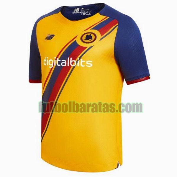 camiseta roma 2021 2022 amarillo tercera equipacion