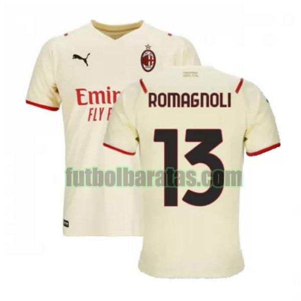 camiseta romagnoli 13 ac milan 2021 2022 blanco segunda