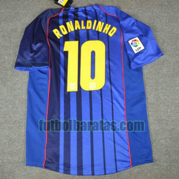 camiseta ronaldinho 10 barcelona 2004-2005 azul segunda