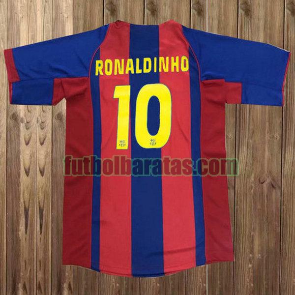 camiseta ronaldinho 10 barcelona 2004-2005 rojo primera