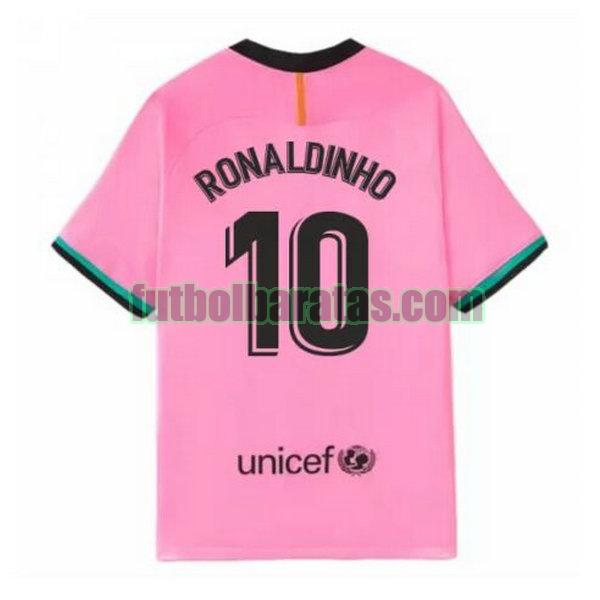 camiseta ronaldinho 10 barcelona 2020-2021 rosa tercera