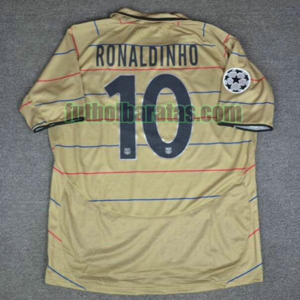 camiseta ronaldinho 9 barcelona 2003-2004 amarillo segunda