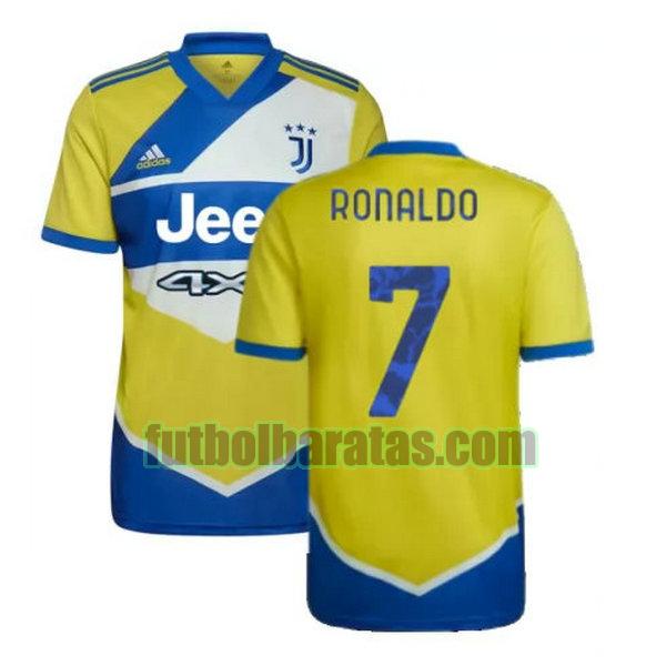 camiseta ronaldo 7 juventus 2021 2022 amarillo azul tercera