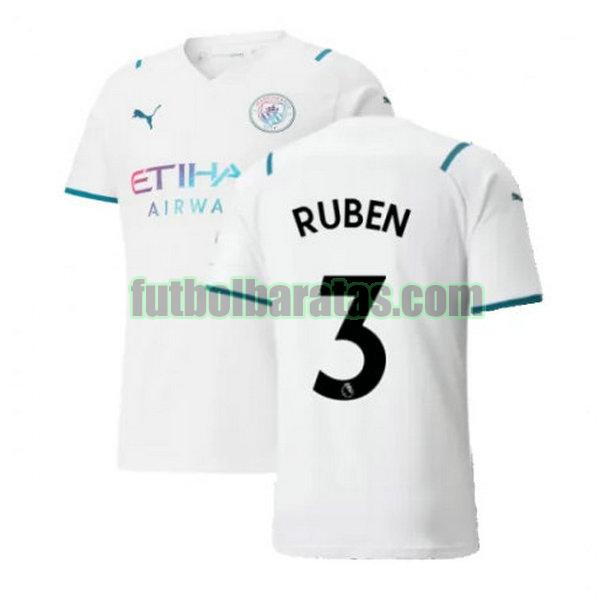 camiseta ruben 3 manchester city 2021 2022 blanco segunda