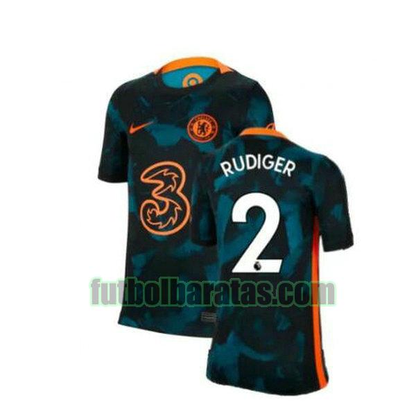 camiseta rudiger 2 chelsea 2021 2022 verde segunda