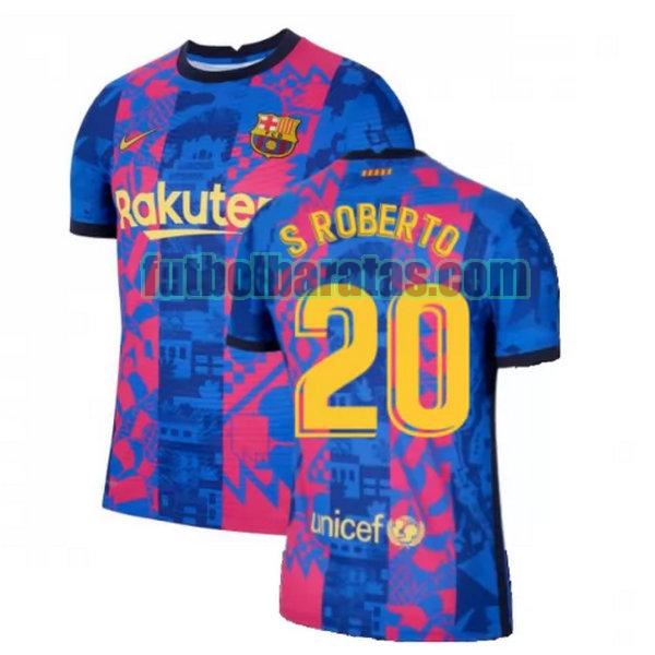 camiseta s roberto 20 barcelona 2021 2022 azul rojo tercera