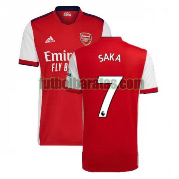 camiseta saka 7 arsenal 2021 2022 rojo primera