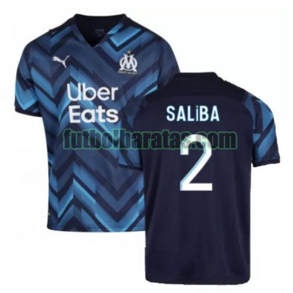 camiseta saliba 2 marsella 2021 2022 azul segunda