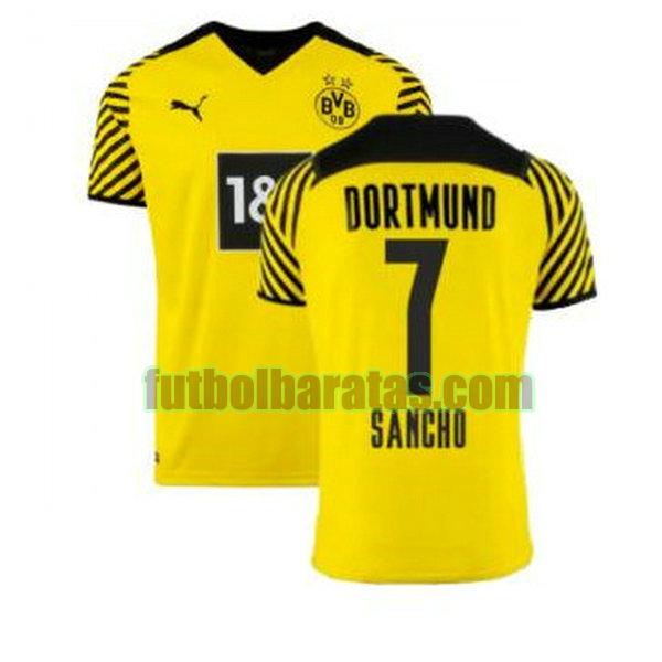 camiseta sancho 7 camisetas borussia dortmund 2021 2022 amarillo primera