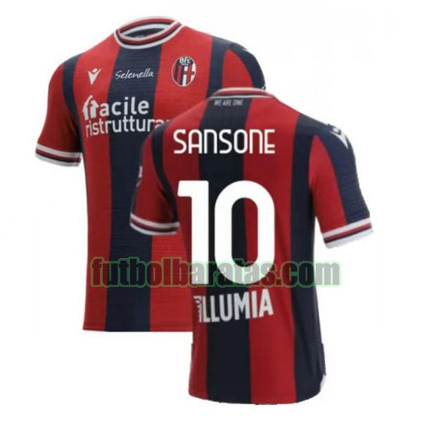 camiseta sansone 10 bologna 2021 2022 rojo azul primera