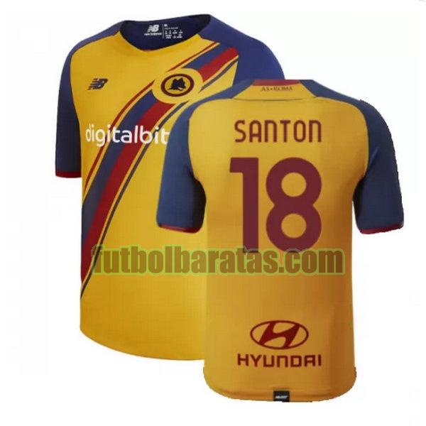 camiseta santon 18 roma 2021 2022 amarillo fourth