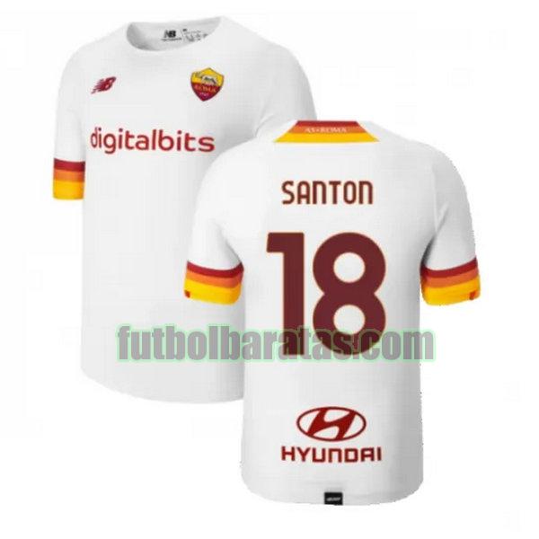 camiseta santon 18 roma 2021 2022 blanco segunda