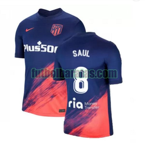 camiseta saul 8 atletico madrid 2021 2022 azul negro segunda