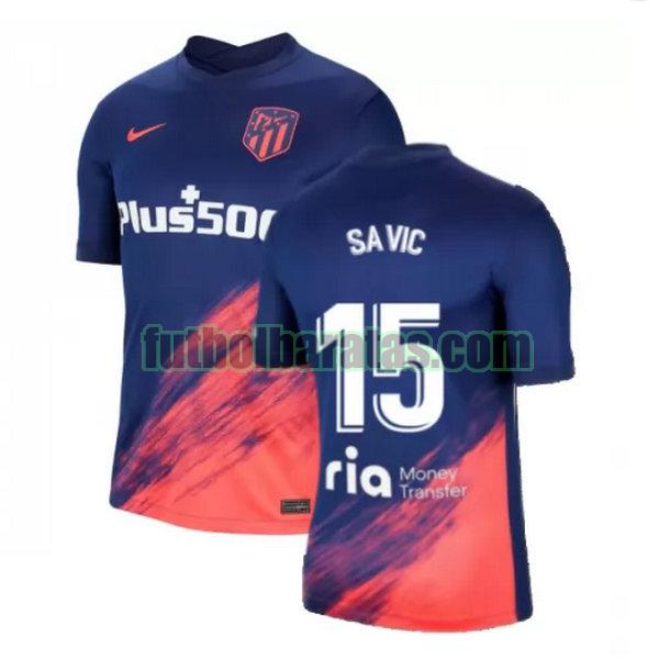 camiseta savic 15 atletico madrid 2021 2022 azul negro segunda