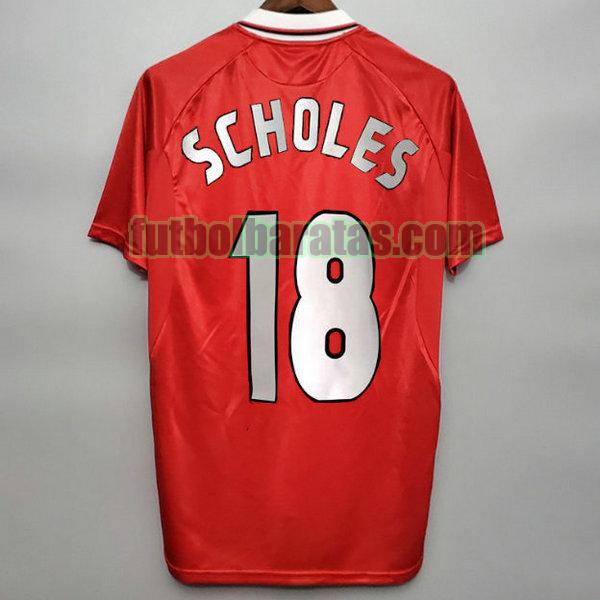 camiseta scholes 18 manchester united 2019-2020 rojo primera