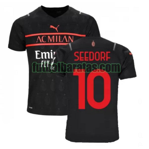 camiseta seedorf 10 ac milan 2021 2022 negro tercera