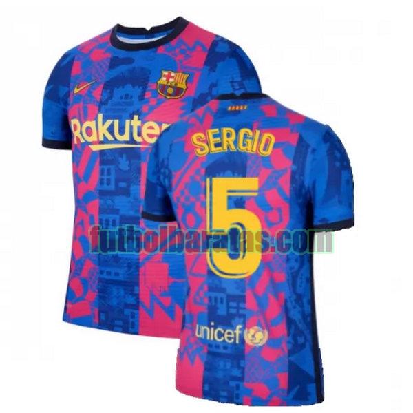 camiseta sergio 5 barcelona 2021 2022 azul rojo tercera
