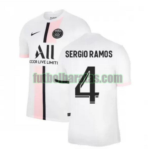 camiseta sergio ramos 4 paris saint germain 2021 2022 blanco segunda