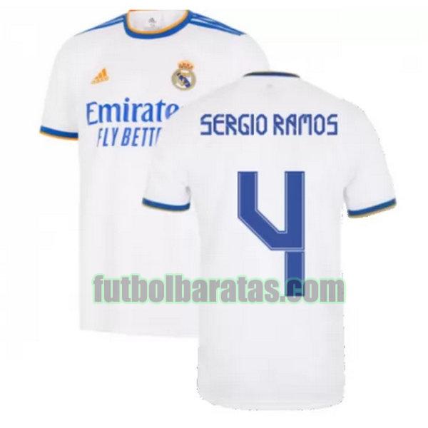 camiseta sergio ramos 4 real madrid 2021 2022 blanco primera