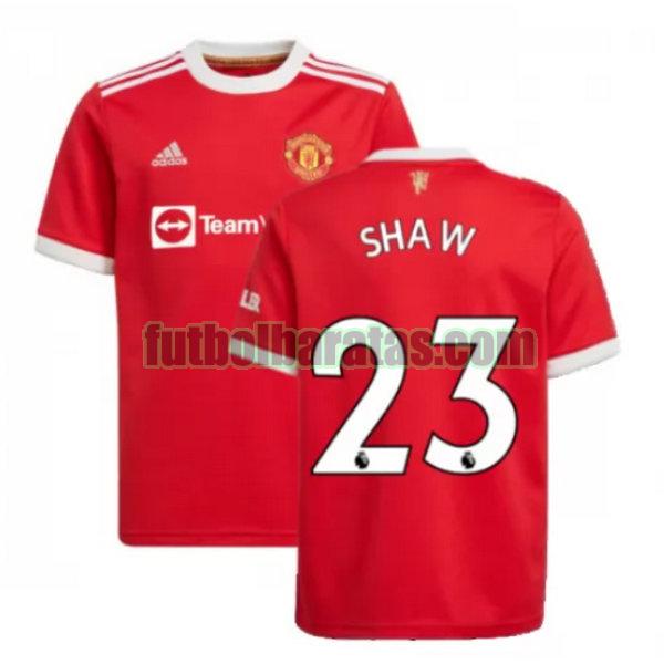 camiseta shaw 23 manchester united 2021 2022 rojo primera