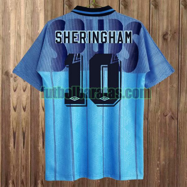camiseta sheringham 10 tottenham hotspur 1991-1994 azul tercera