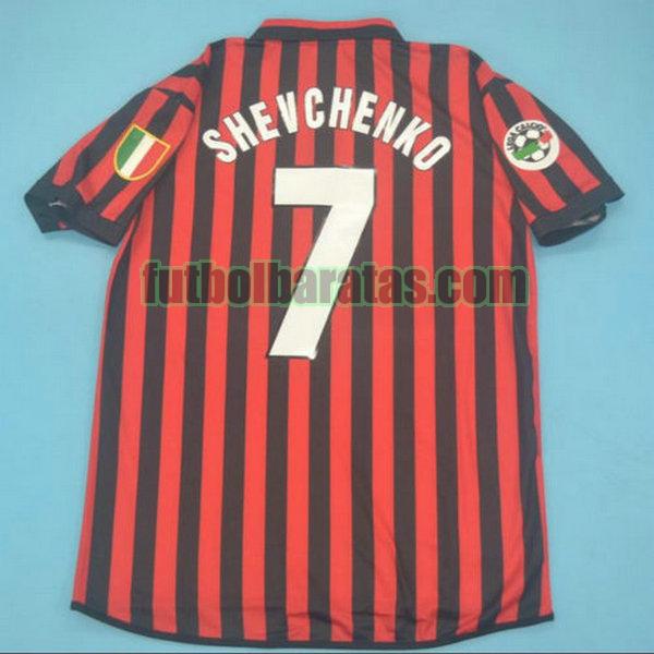 camiseta shevchenko 7 ac milan 1999-2000 rojo primera