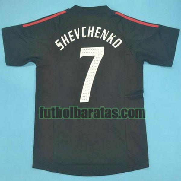 camiseta shevchenko 7 ac milan 2002-2003 negro tercera