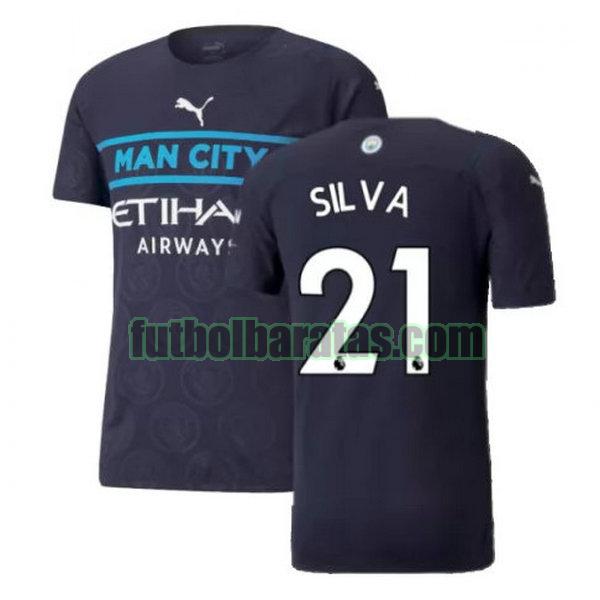 camiseta silva 21 manchester city 2021 2022 negro tercera