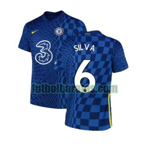 camiseta silva 6 chelsea 2021 2022 azul primera