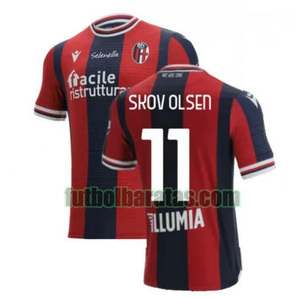 camiseta skov olsen 11 bologna 2021 2022 rojo azul primera