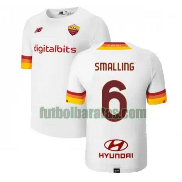 camiseta smalling 6 roma 2021 2022 blanco segunda