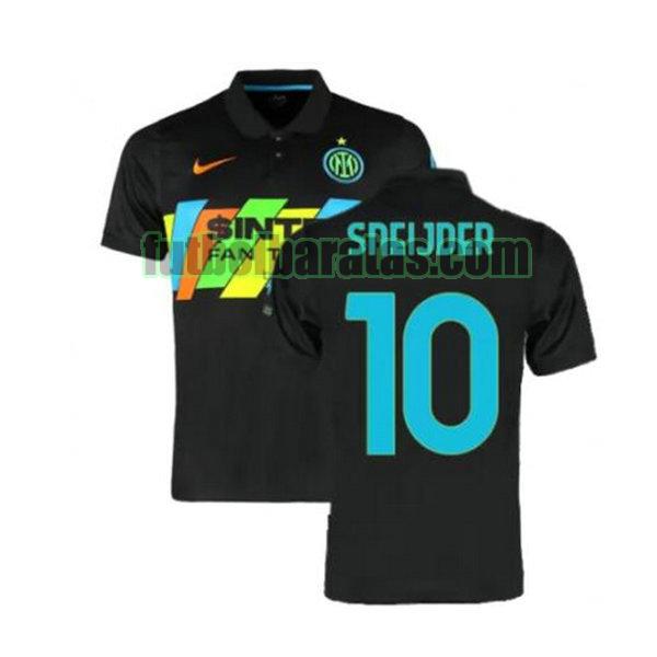 camiseta sneijder 10 inter milán 2021 2022 negro tercera