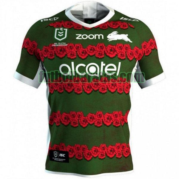 camiseta south sydney rabbitohs 2019 verde commemorative