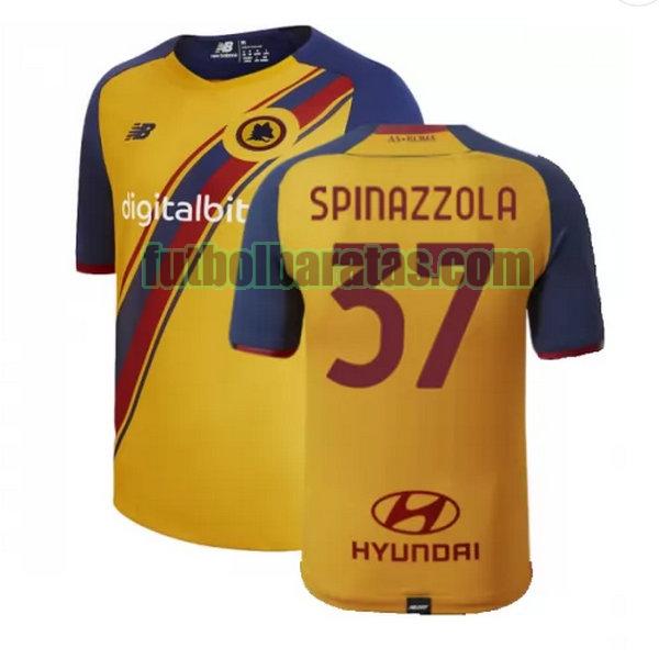 camiseta spinazzola 37 roma 2021 2022 amarillo fourth