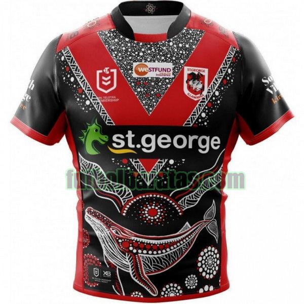 camiseta st george illawarra dragons 2019 negro indigenous