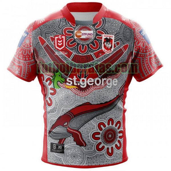 camiseta st george illawarra dragons 2020 rojo indigenous